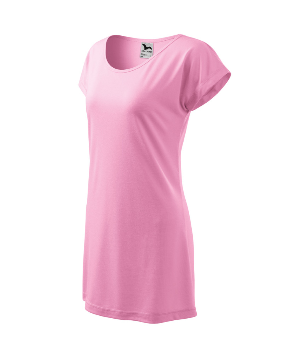 Levně ESHOP - Tričko/šaty dámské Love 123 - XS-XXL - růžová