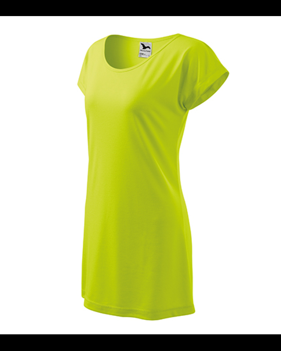 Levně ESHOP - Tričko/šaty dámské Love 123 - XS-XXL - limetková
