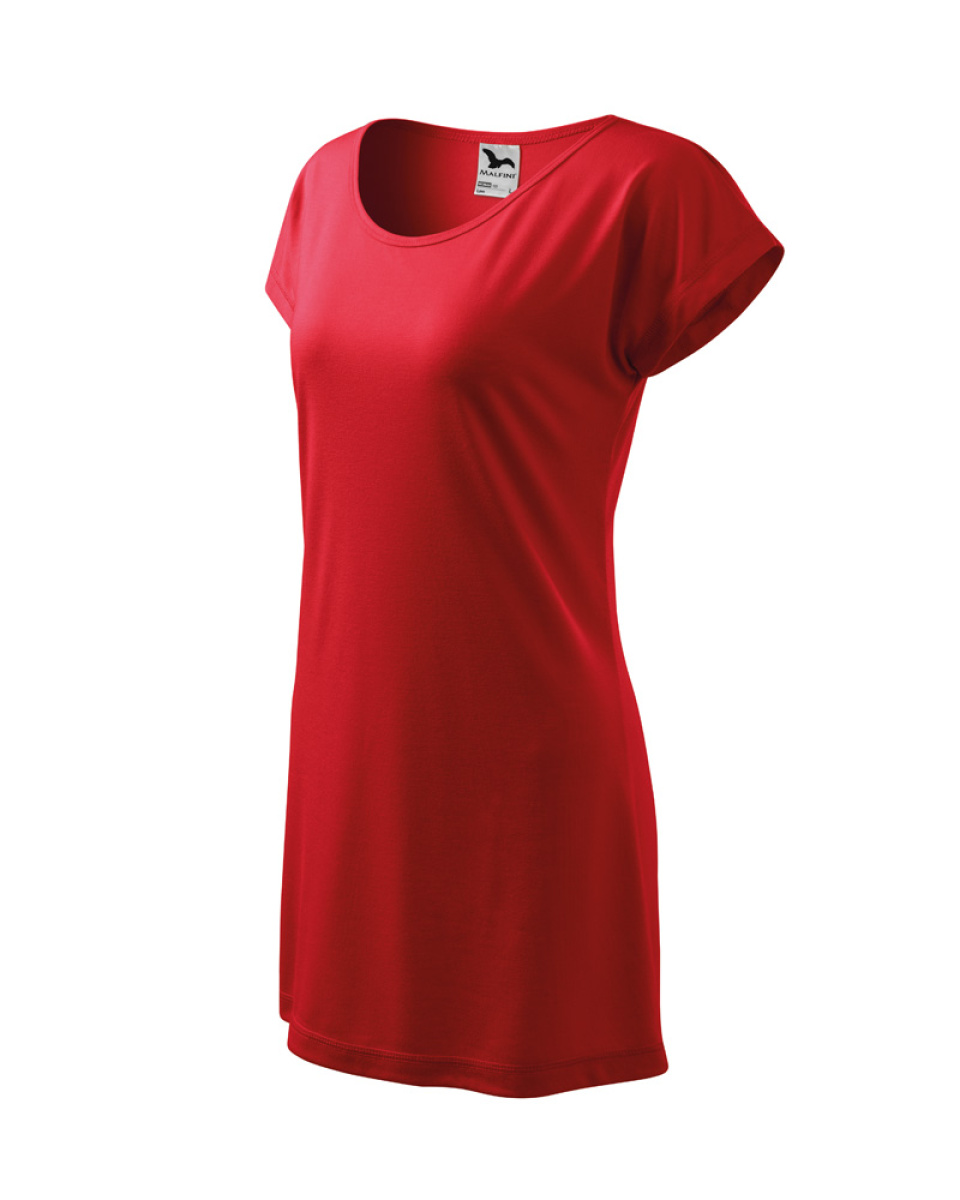 Levně ESHOP - Tričko/šaty dámské Love 123 - XS-XXL - červená