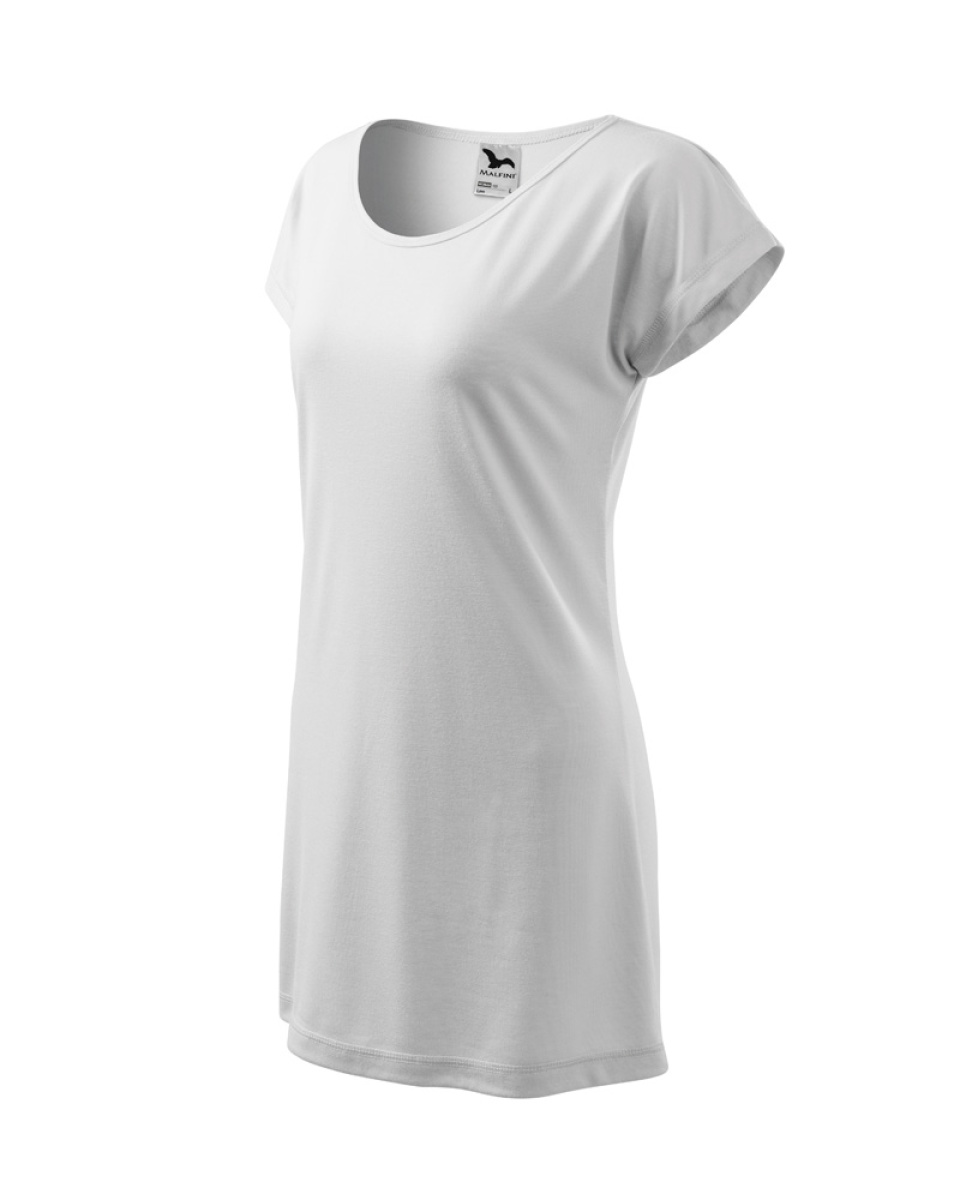 Levně ESHOP - Tričko/šaty dámské Love 123 - XS-XXL - bílá
