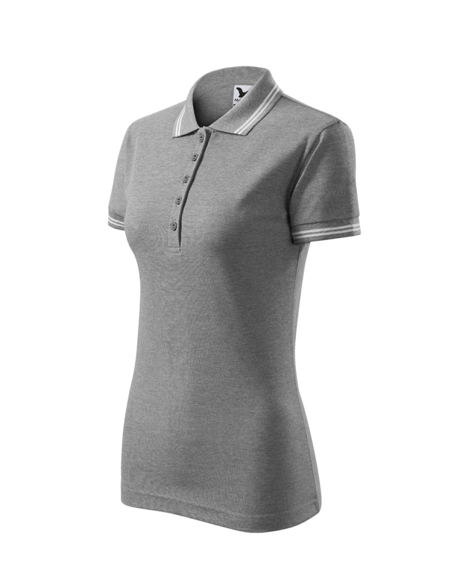 Levně Polokošile dámská URBAN 220 - S-XXL- tmavě šedý melír/bílá