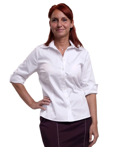 Dámská pracovní košilová halena LAURA, bílá Dámská pracovní košilová halena LAURA, bílá