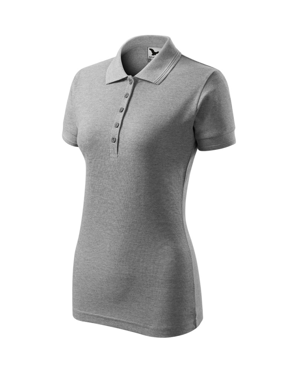 Levně Polokošile dámská Pique Polo 210 - XS-XXL - tmavě šedý melír