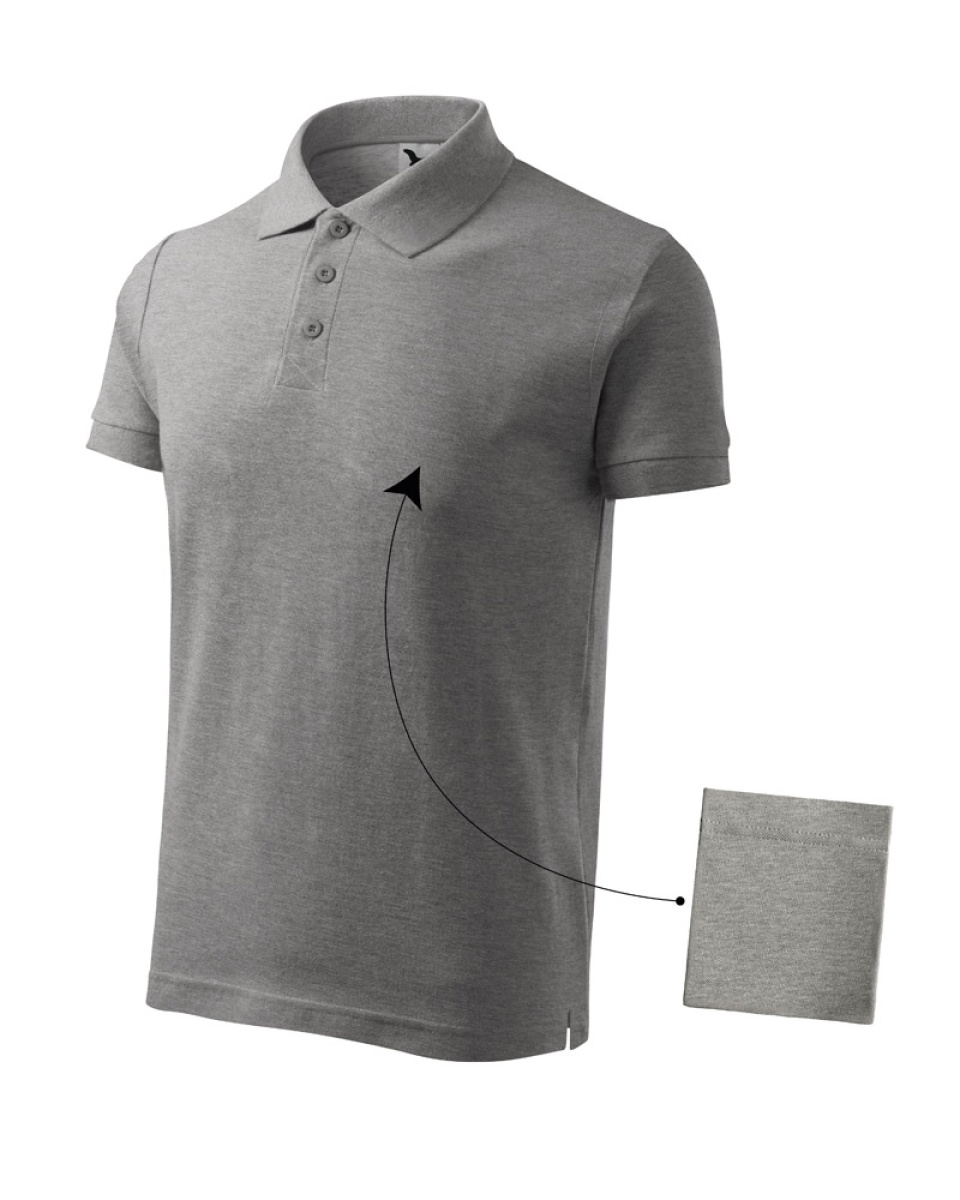 Levně Polokošile pánská Cotton 212 - S-XXL - tmavě šedý melír