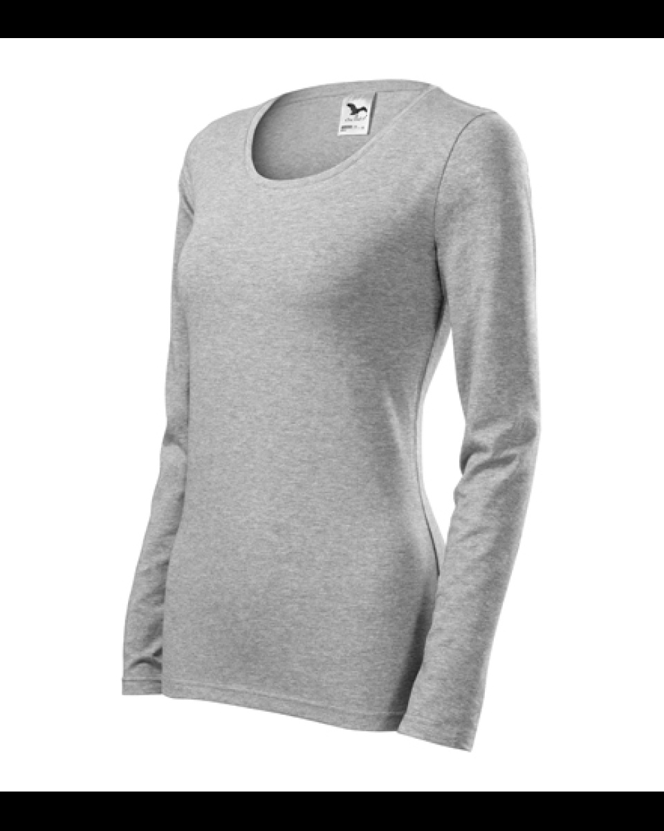 Levně Triko dámské SLIM 139 - XS-XXL - tmavě šedý melír