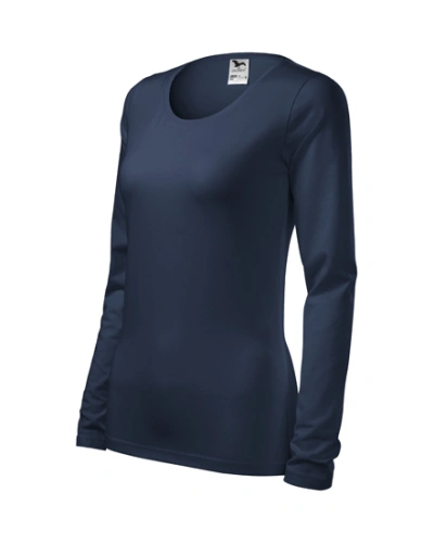 Dámské tričko SLIM, dlouhý rukáv - námořní modrá