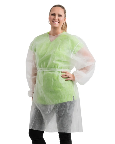 Jednorázový plášť, bílý