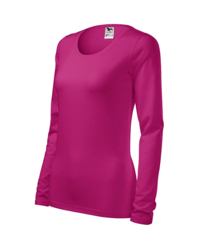 Dámské tričko SLIM, dlouhý rukáv - malinová