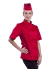 Dámský kuchařský rondon 0409, krátký rukáv, červený Dámský kuchařský rondon 0409, krátký rukáv, červený