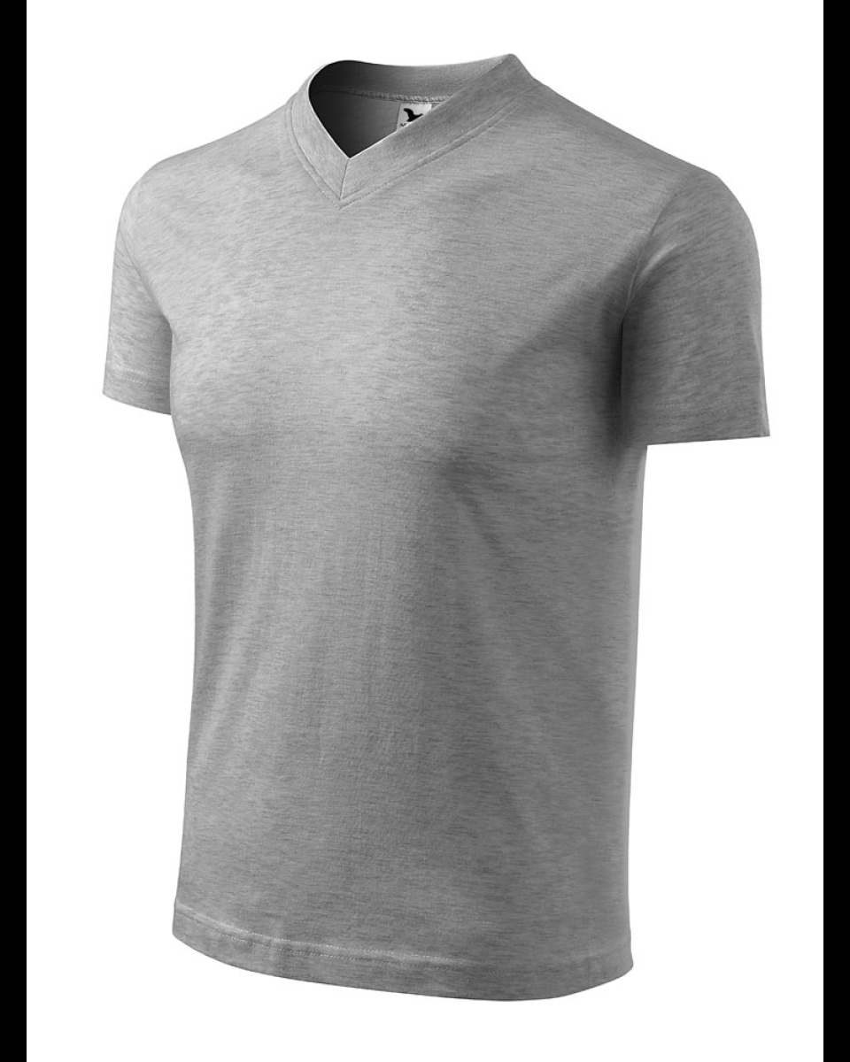 Levně ESHOP - Triko V-neck 102 - tmavě šedý melír