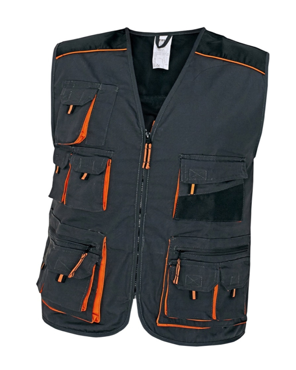 Vesta EMERTON na zip,BA/PES černo-oranž