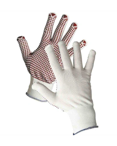 Rukavice povrstvené GANNET, PVC terčíky