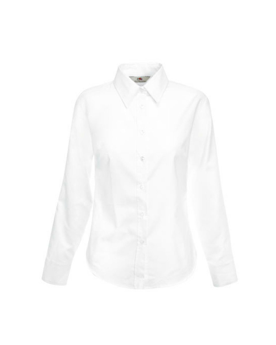 Dám.košilová halena,dl.rukáv,BA/PES bílá 135gr./F700