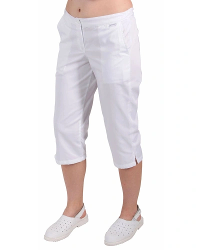 Dámské pracovní zdravotnické 3/4 kalhoty, bílé