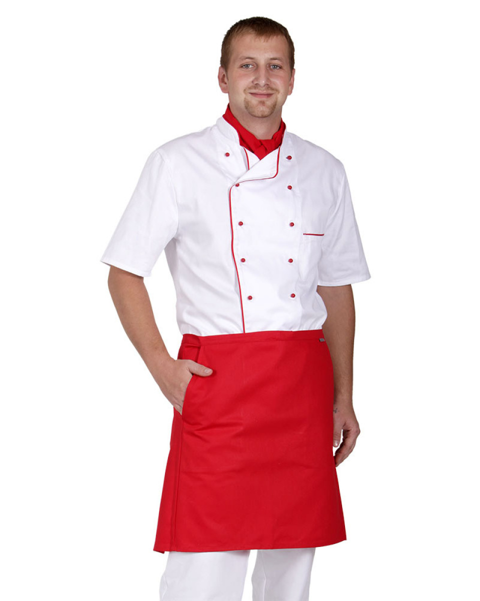 Levně Zástěra prac. obepínací do pasu, kapsy, 2190 JAN, d50cm, šle šitá, BA 245, červená