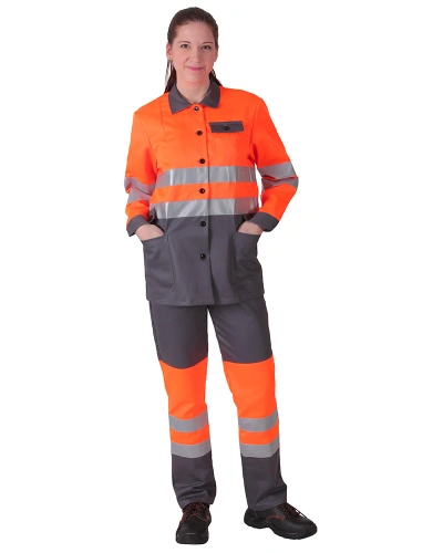 Dámská výstražná souprava 1910 - oranžovášedá. Dámská výstražná souprava 1910 - oranžovášedá.