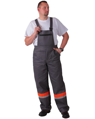 Pánské kalhoty 1848, s náprsenkou - tmavě šedé.