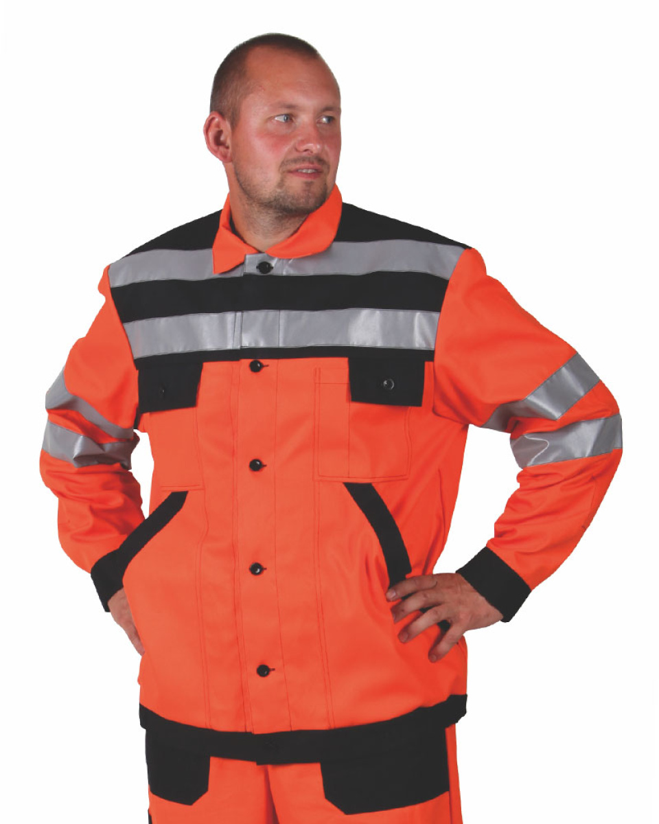 Levně Blůza pán. prac. pas, reflex pr., 0873, zpevněné lokty, BA 245, VS182, oranžová/černá