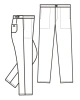 Pánské pracovní zdravotnické kalhoty, nákres