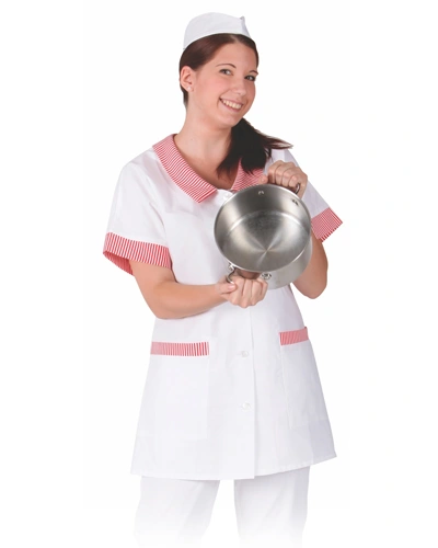 Dámská halena 0289 - bílá/červený proužek Dámská halena 0289 - bílá/červený proužek