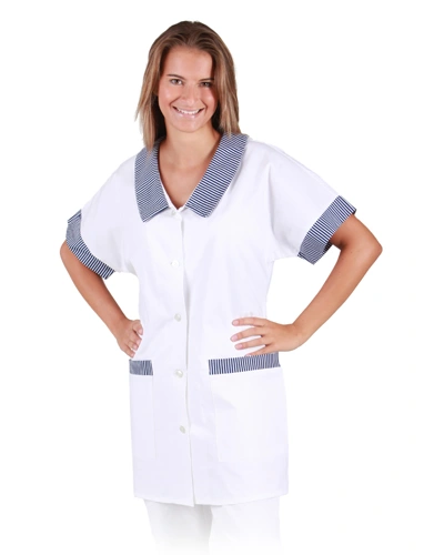 Dámská halena 0289 - bílá/modrý proužek