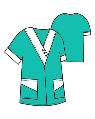 Dámská halena 0287, zelený tyrkys/bílá