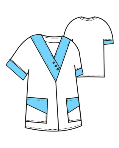 Dámská halena 0287, bílá/světlé modrá Dámská halena 0287, bílá/světlé modrá