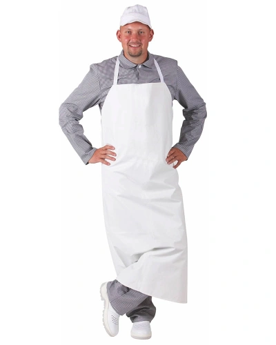 Pánská zástěra s laclem, bílá Pánská zástěra s laclem, bílá