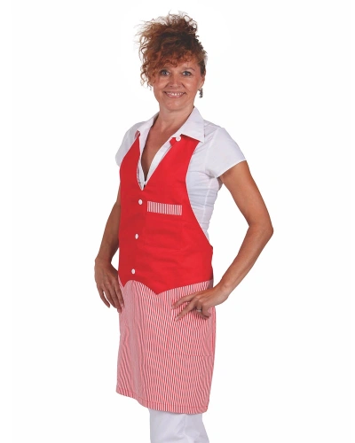 Unisexová zástěra s vestičkou 0060 - červená