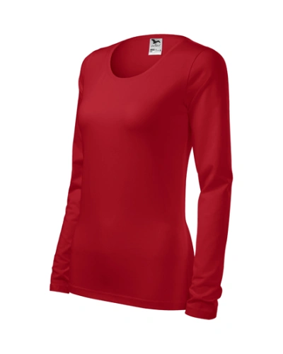 Dámské tričko SLIM, dlouhý rukáv - červené