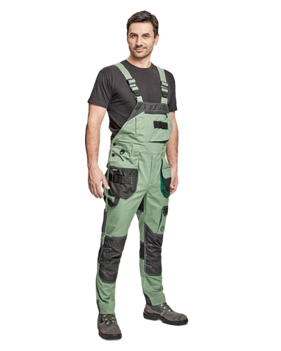 Pracovní kalhoty s laclem DAYBORO, mechově zelené