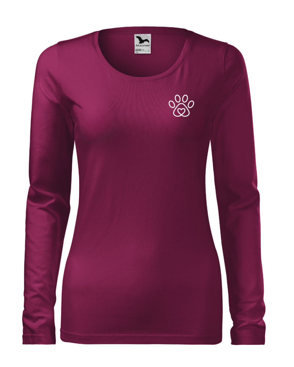 Triko dámské SLIM 139 - XS-XXL - fuchsiová / bílý potisk veterina sito