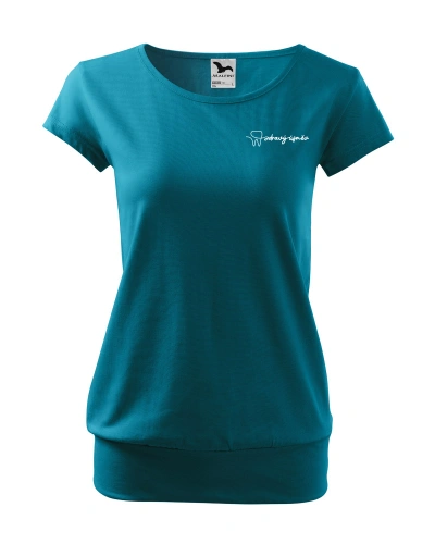 Triko dámské City, zdravý úsměv, tmavý tyrkys Triko dámské City, zdravý úsměv, tmavý tyrkys
