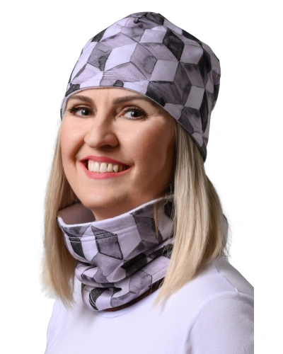 Nákrčník s fleesem 0743, úplet, 3D černé