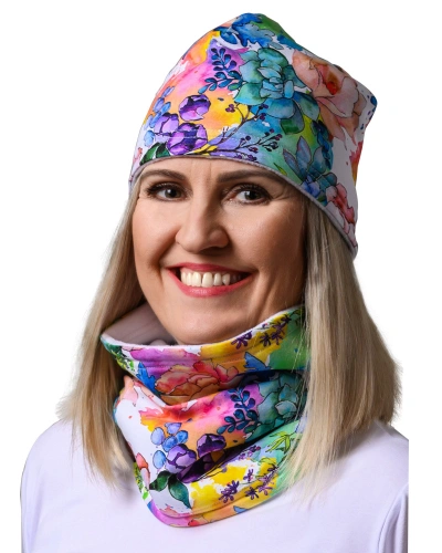 Nákrčník s fleesem 0743, úplet, barevná zahrada Nákrčník s fleesem 0743, úplet, barevná zahrada