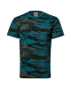 Unisexové tričko CAMOUFLAGE - Camouflage petrol