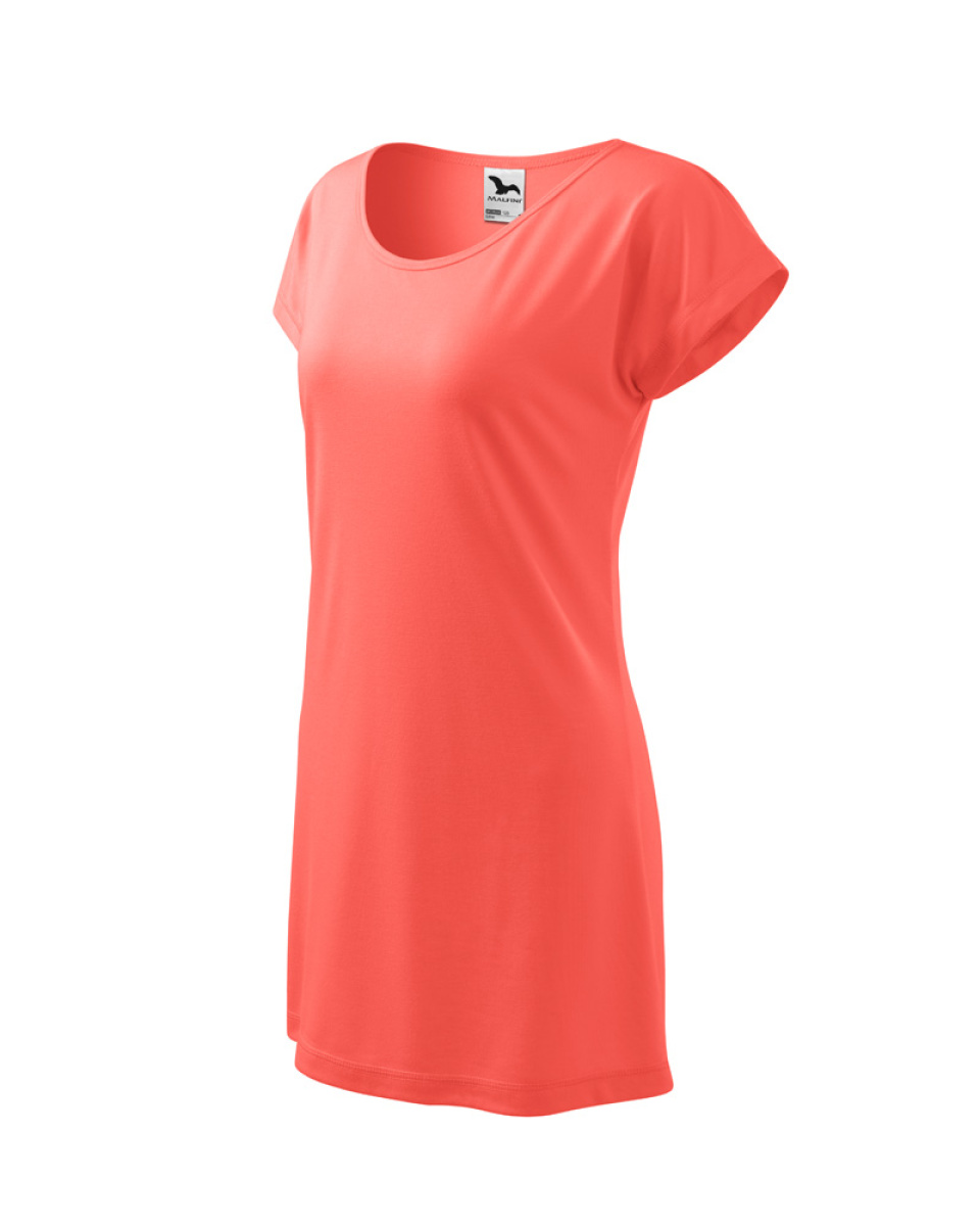 Levně Triko/šaty dámské Love 123 - XS-XXL - korálová