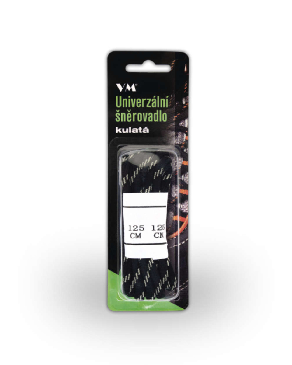 Levně ESHOP - Šněrovadlo 3100, kulaté, černá-šedá