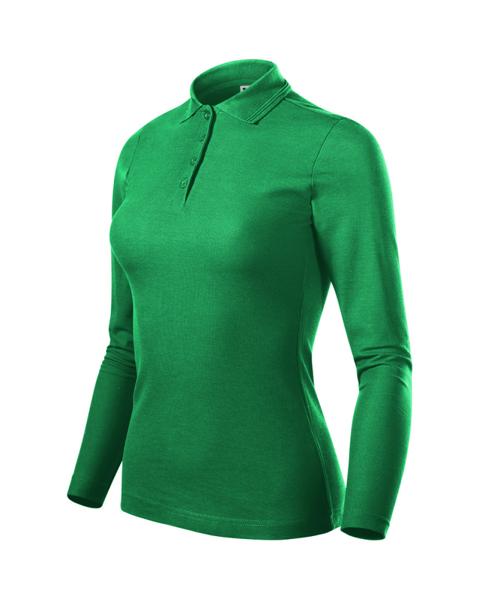 Levně Polokošile dámská PIQUE POLO LS 231 - XS-XXL - středně zelená
