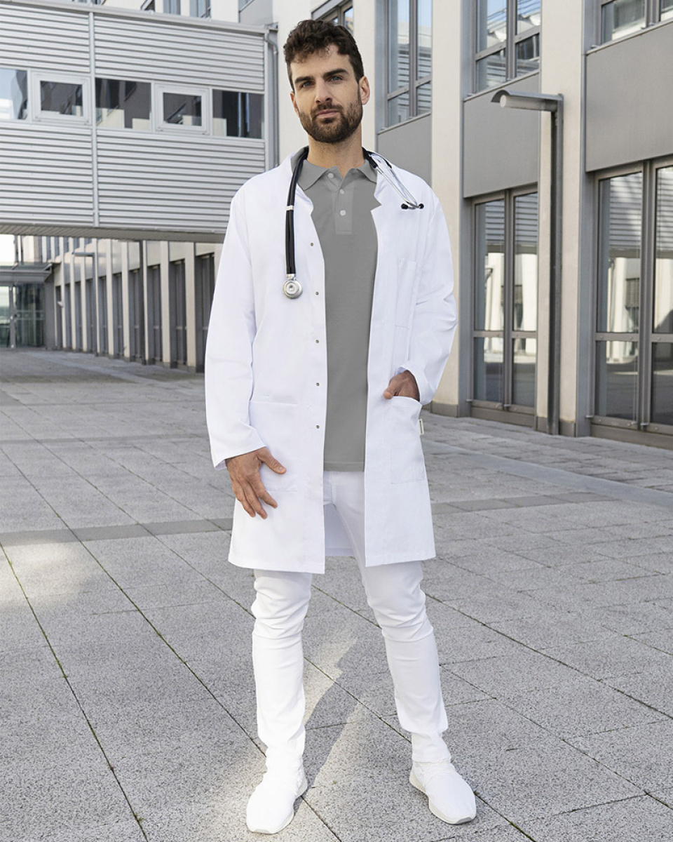 Levně Plášt pánský zdravotní MM 6, bílý