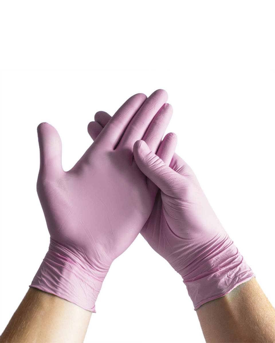 Levně Rukavice nitrilové NITRIL COMFORT, nepudrované, 3,8 g, 100 ks, růžové