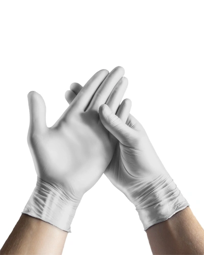 Nitrilové rukavice NITRIL SPARKLE, perleťově stříbrné Nitrilové rukavice NITRIL SPARKLE, perleťově stříbrné