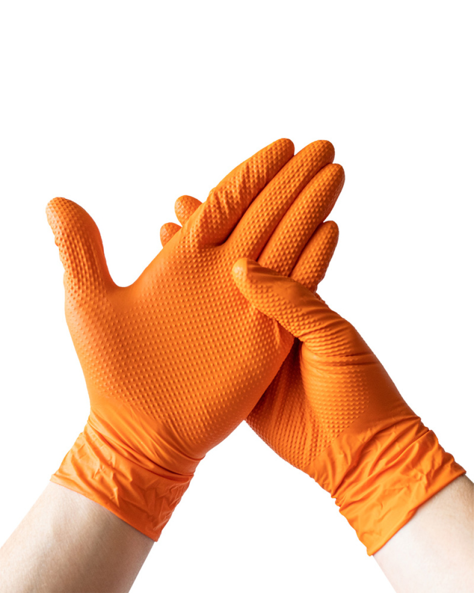 Levně Rukavice nitrilové NITRIL DIAMOND3, nepudrované, 8,0 g, 100 ks, oranžové