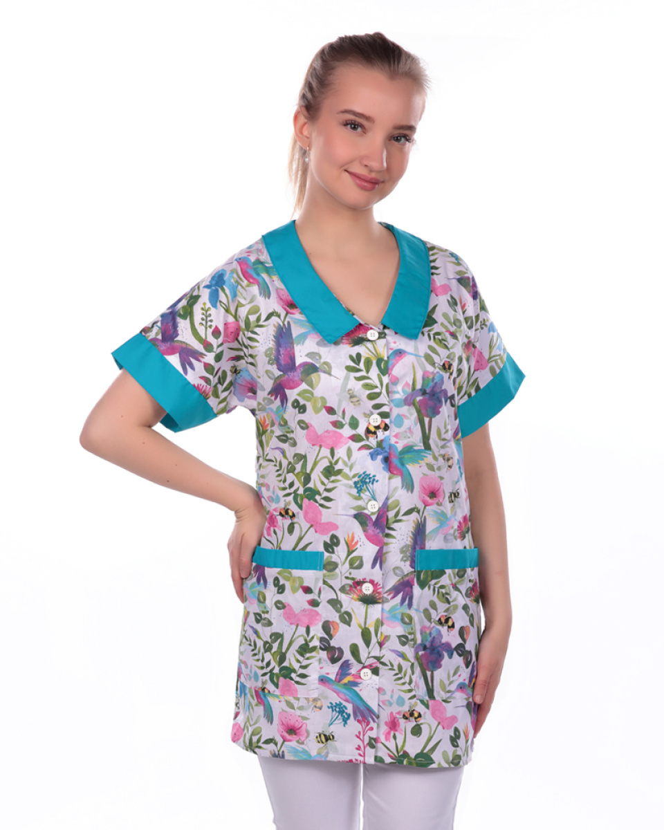 Levně Halena dám. prac. propínací, 0289, kimono rukáv, BA 125, VS170, KOLIBŘÍK/zelená tyrkys R