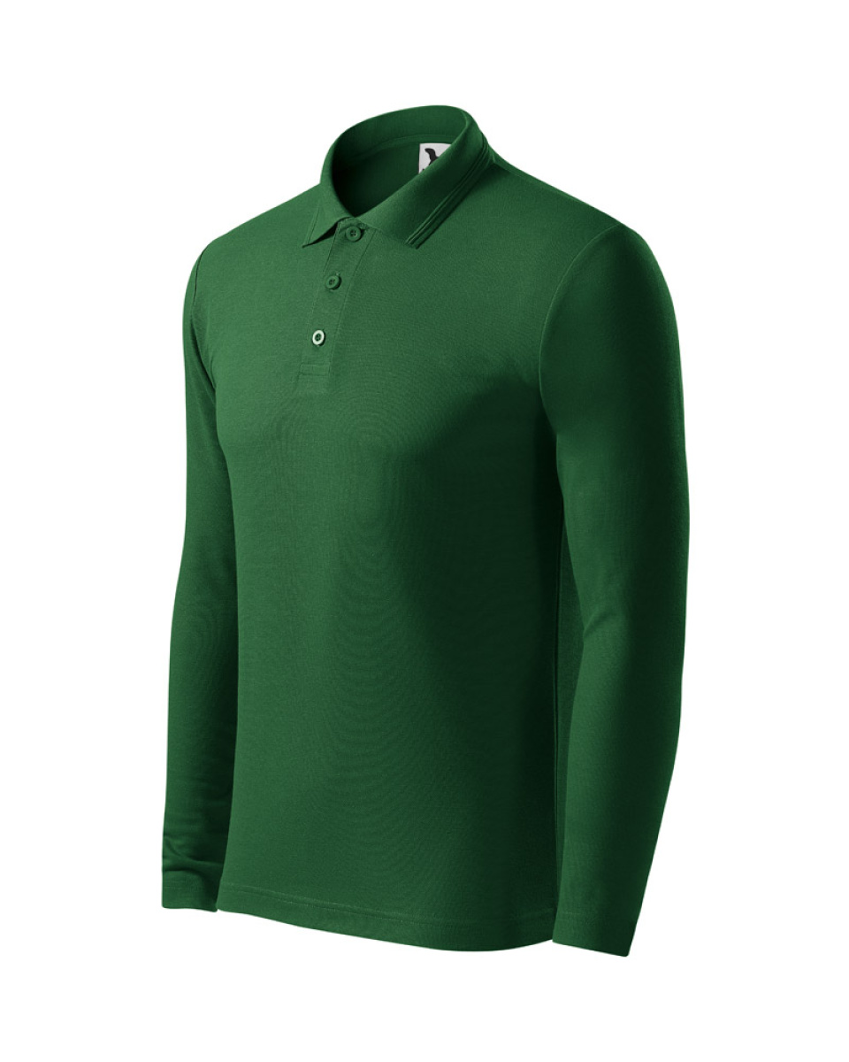 Levně ESHOP - Pánská polokošile PIQUE POLO LS 221 - S-XXL - lahvově zelená