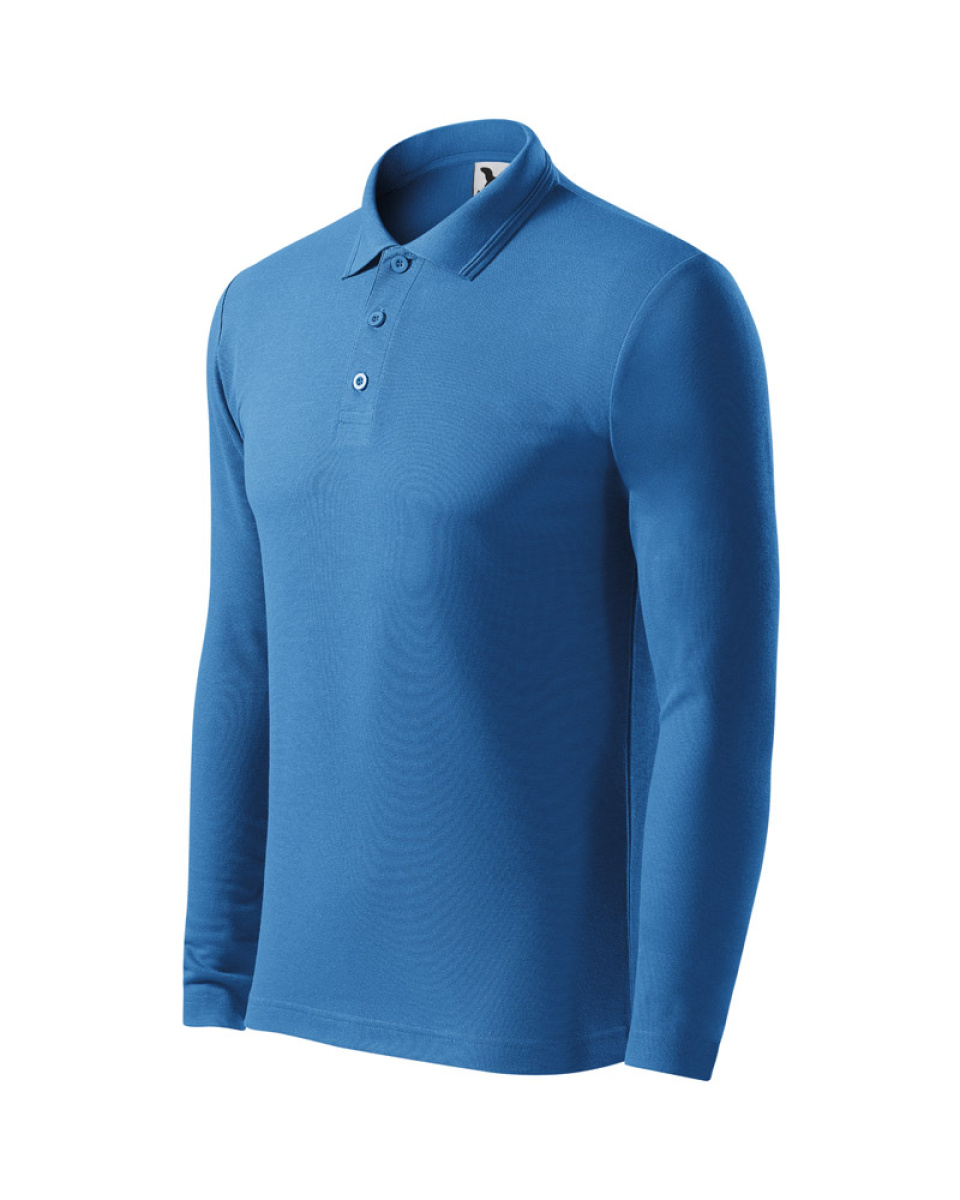 Levně ESHOP - Pánská polokošile PIQUE POLO LS 221 - S-XXL - azurově modrá