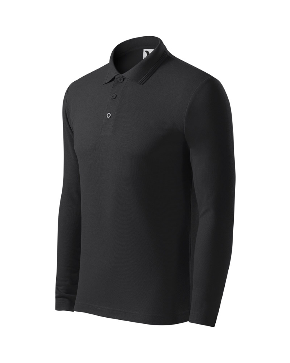 Levně ESHOP - Pánská polokošile PIQUE POLO LS 221 - S-XXL - ebony gray