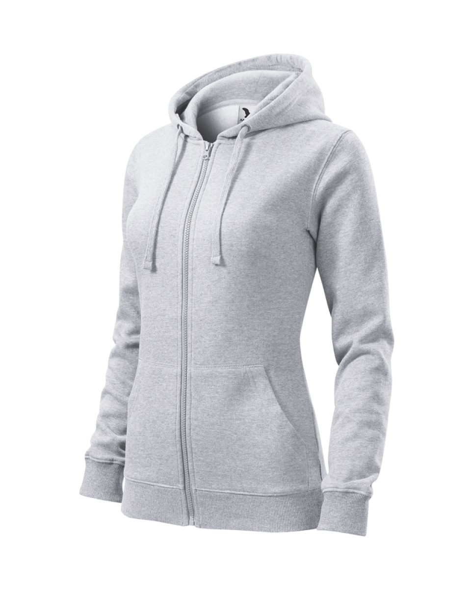 Levně Mikina dámská Trendy Zipper 411 - XS-XXL - světle šedý melír