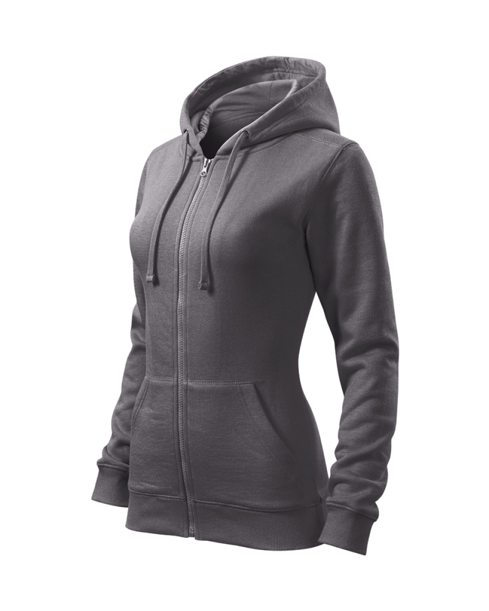 Levně Mikina dámská Trendy Zipper 411 - XS-XXL - ocelově šedá