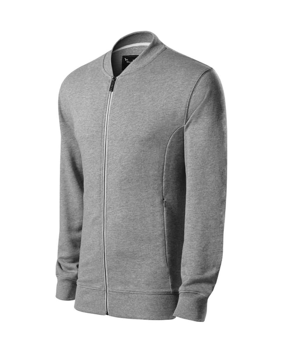 Levně ESHOP - Mikina pánská BOMBER 453 - tmavě šedý melír